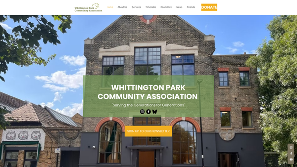 Screenshot of the Whittington Park Community Association website