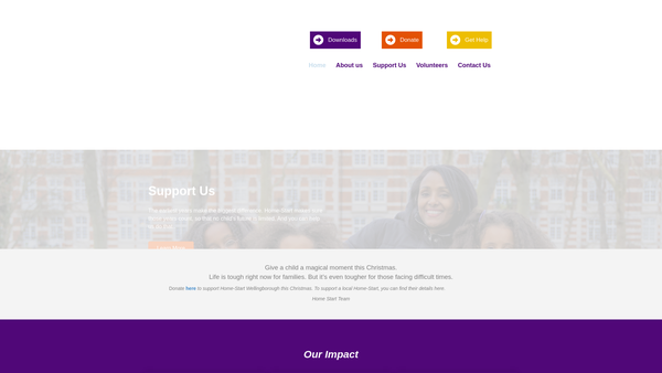 Screenshot of the Home-Start Wellingborough & District website