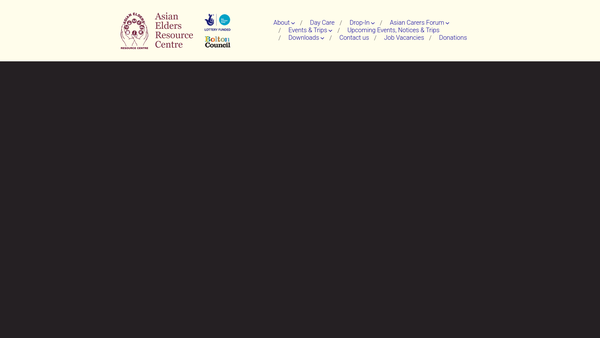 Screenshot of the Asian Elders' Resource Centre website