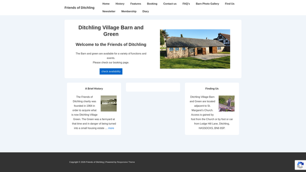 Screenshot of the The Friends Of Ditchling website