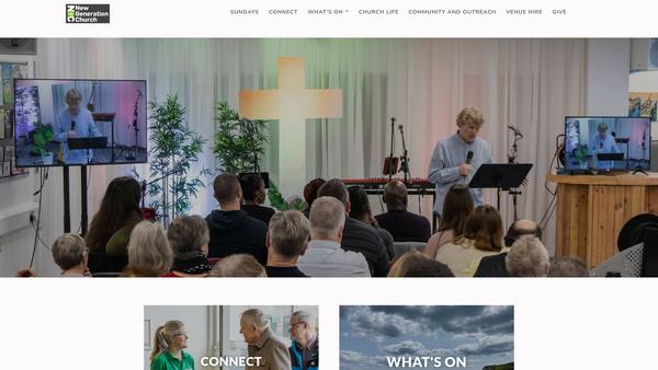 Screenshot of the New Generation Church Trust website