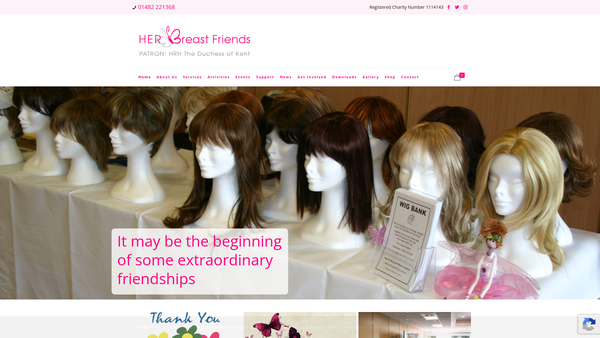 Screenshot of the Hull And East Riding Breast Friends website
