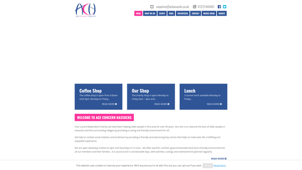 Screenshot of the Age Concern Hassocks & District website