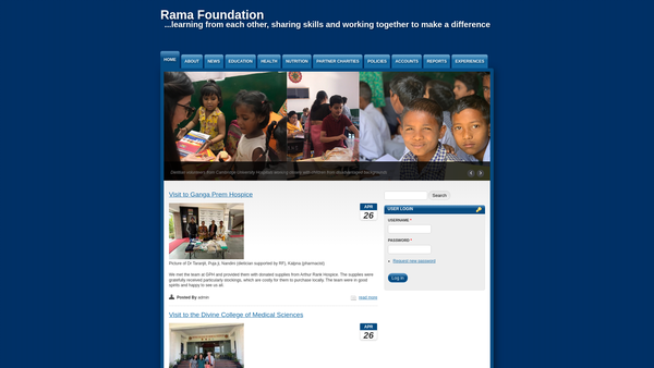Screenshot of the Rama Foundation website