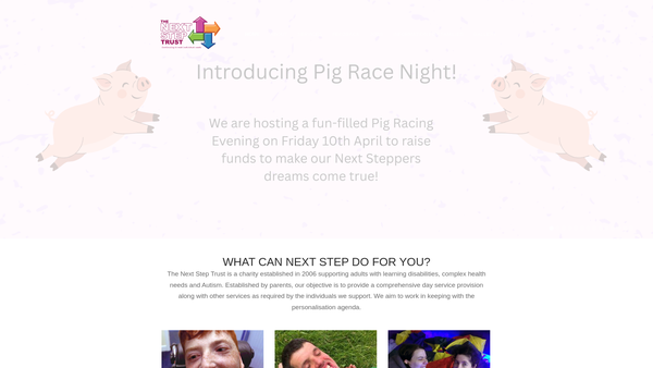 Screenshot of the The Next Step Trust website