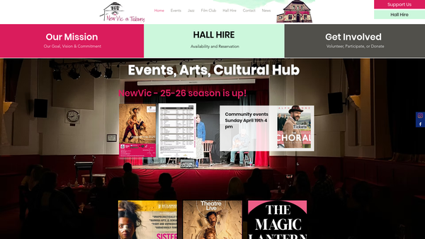 Screenshot of the Victoria Hall Tisbury Ltd website