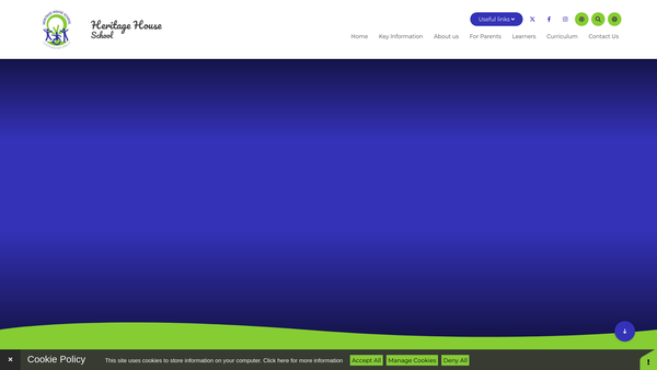 Screenshot of the Heritage House School School Fund website