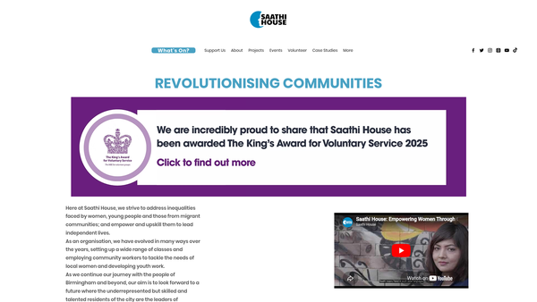 Screenshot of the Saathi House website