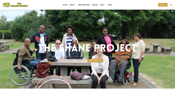 Screenshot of the The Shane Project website