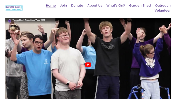 Screenshot of the The Theatre Shed Limited website