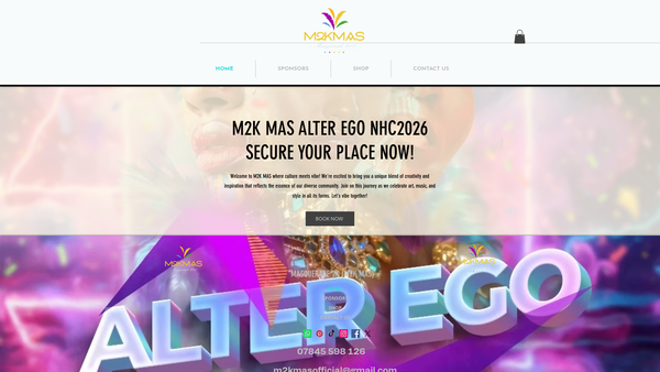 Screenshot of the Masquerade 2k website