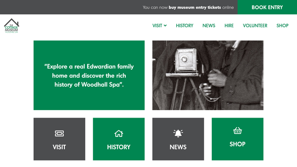 Screenshot of the Woodhall Spa Cottage Museum website