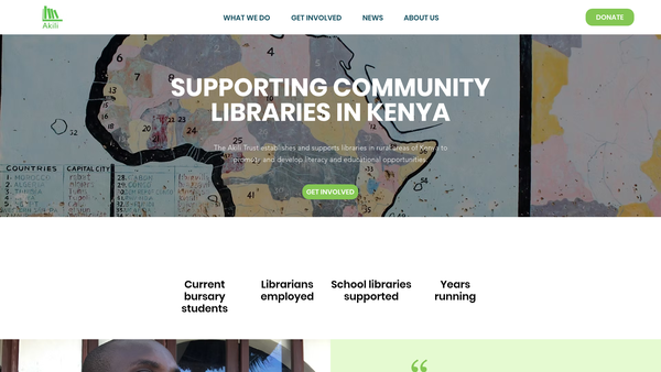 Screenshot of the The Akili Trust website