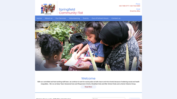Screenshot of the Springfield Community Flat website