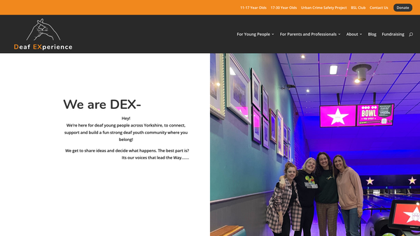 Screenshot of the Deaf Experience Limited website