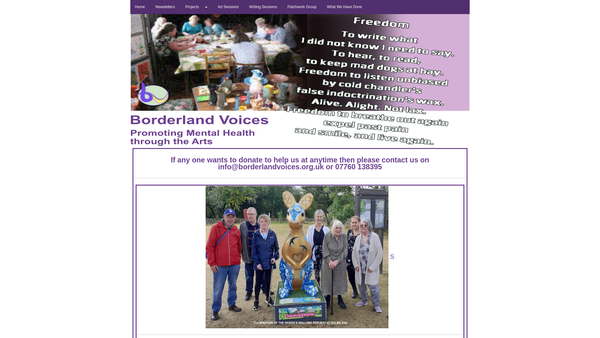 Screenshot of the Borderland Voices website