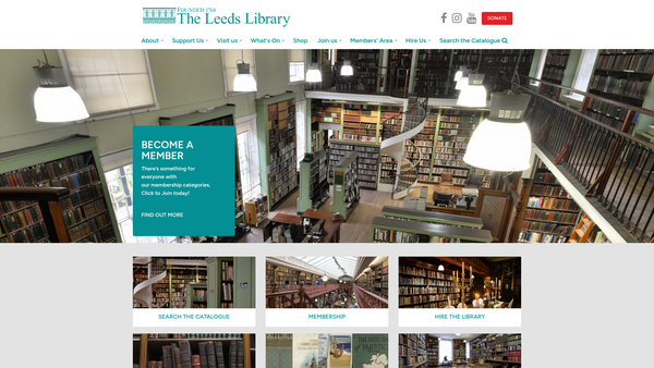 Screenshot of the The Leeds Library website