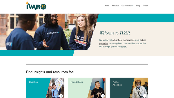 Screenshot of the Institute For Voluntary Action Research website