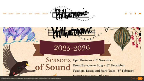 Screenshot of the The Huddersfield Philharmonic Society website