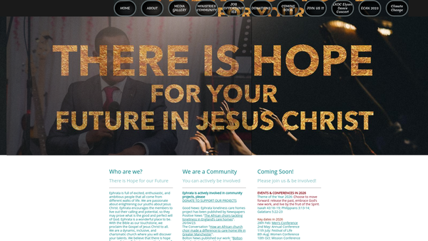 Screenshot of the Ephrata Church Community website