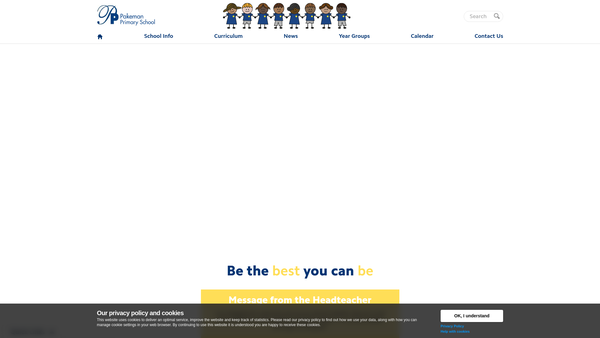 Screenshot of the Pakeman Primary School PTA website