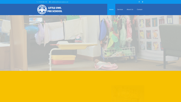 Screenshot of the Little Owl Pre School Limited website