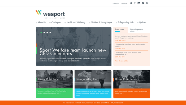 Screenshot of the West Of England Sport Trust website