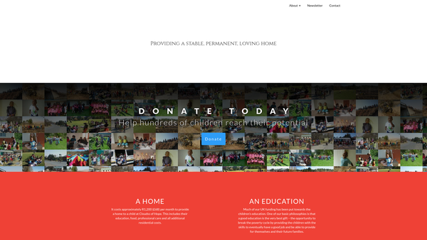 Screenshot of the Clouds Of Hope website