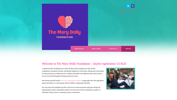 Screenshot of the The Mary Dolly Foundation website