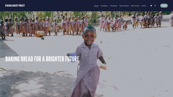 Screenshot of the The Ifakara Bakery Project website