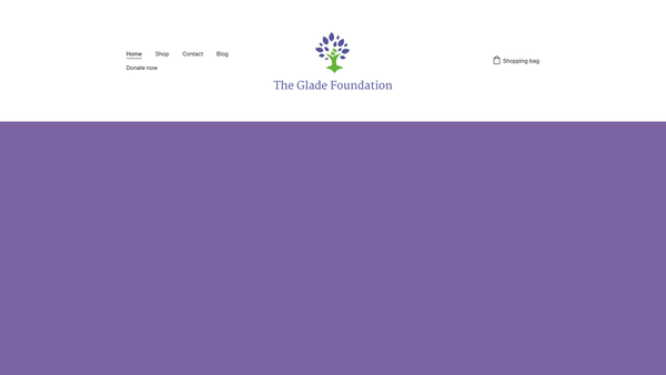 Screenshot of the The Glade Foundation website