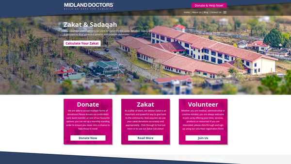 Screenshot of the Midland Doctors Association UK website