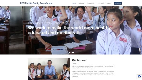 Screenshot of the Franks Family Foundation website