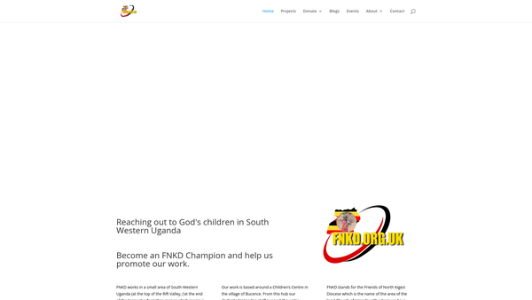 Screenshot of the The Friends Of North Kigezi Diocese website