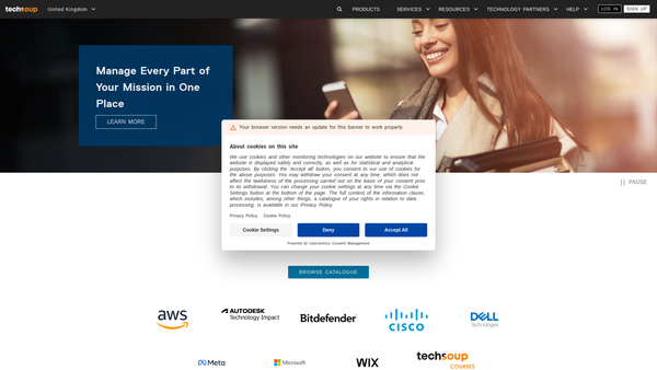Screenshot of the The TechSoup Trust website