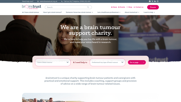 Screenshot of the Brainstrust website