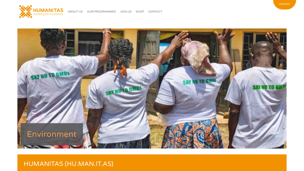 Screenshot of the Humanitas website