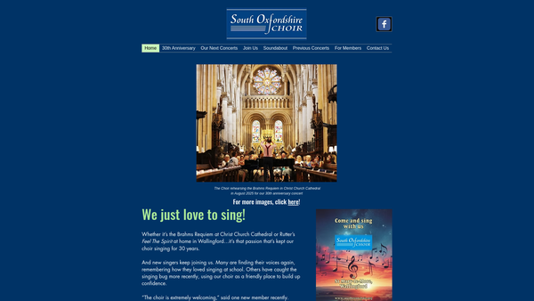 Screenshot of the South Oxfordshire Choir website