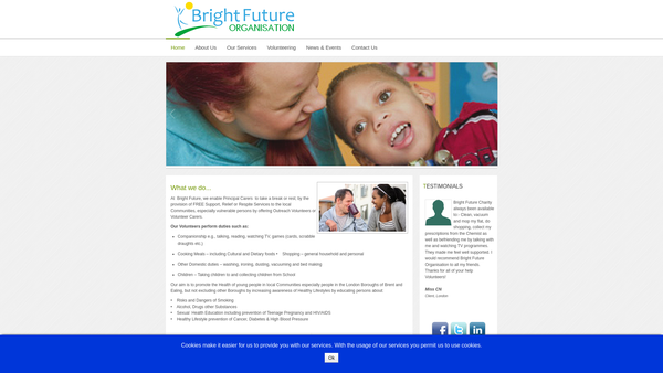 Screenshot of the Bright Future Organisation Limited website
