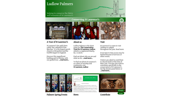 Screenshot of the The Conservation Trust For St Laurence Ludlow website