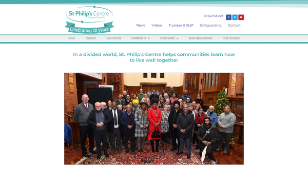 Screenshot of the St Philip's Centre website