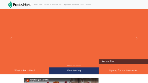 Screenshot of the Ports Fest website