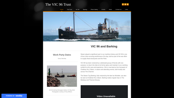 Screenshot of the The Vic 96 Trust website