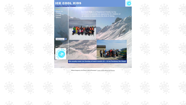 Screenshot of the Ice Cool Kids website