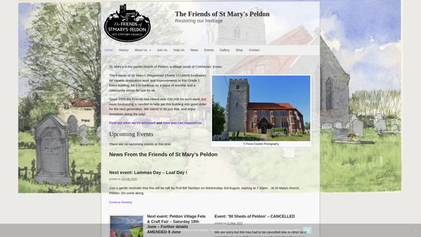 Screenshot of the The Friends Of St Mary's Peldon website