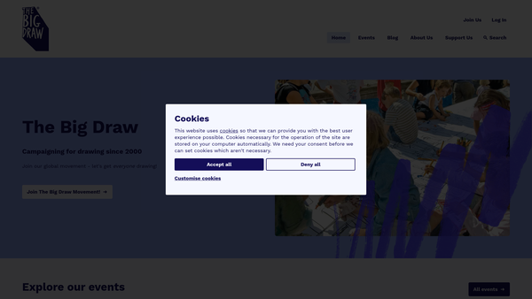 Screenshot of the The Campaign For Drawing website