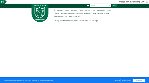 Screenshot of the Friends Of St Peters School Cowfold website