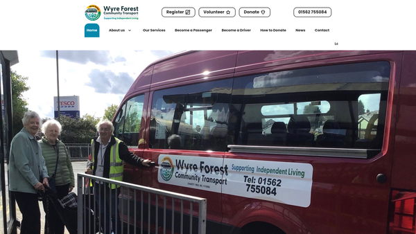 Screenshot of the Community Transport Helpline Limited website