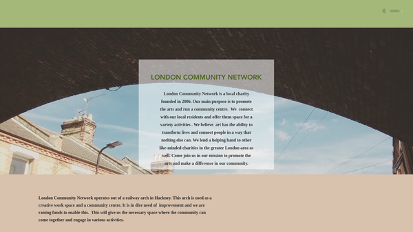 Screenshot of the London Community Network website