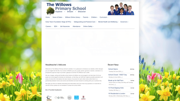 Screenshot of the The Willows Primary School Parents Teachers And Friends Association website